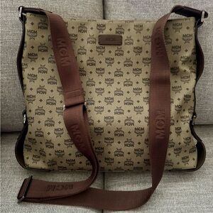 MCM Large Brown Messenger Bag